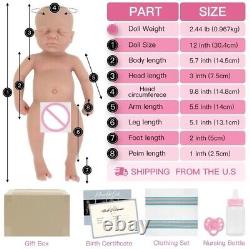 12 Full Body Real Silicone Soft Skin Baby Doll Lifelike Mini Reborn Doll Boy