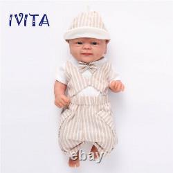 14'' IVITA Silicone Reborn Baby Boy Blue Eyes Infant Silicone Doll