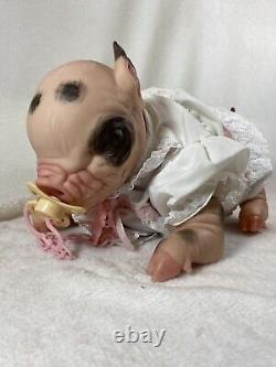 14 Painted Piglet Reborn Doll by Bountiful Baby Unique Collectible With Tail