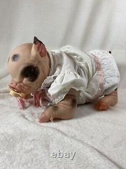 14 Painted Piglet Reborn Doll by Bountiful Baby Unique Collectible With Tail