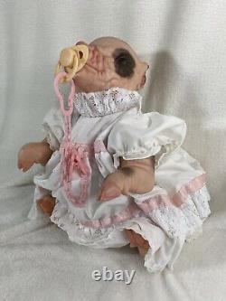 14 Painted Piglet Reborn Doll by Bountiful Baby Unique Collectible With Tail