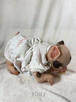 14 Painted Piglet Reborn Doll by Bountiful Baby Unique Collectible With Tail