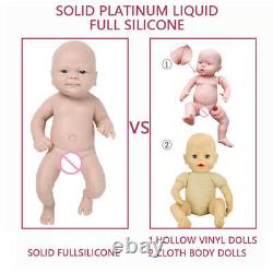 14 inch Full Body Solid Silicone Reborn Baby Girl Unfinished Blank diy Doll Kits