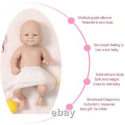 14 inch Full Body Solid Silicone Reborn Baby Girl Unfinished Blank diy Doll Kits