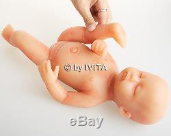 15 1.8KG Lifelike Full Body Soft Silicone Reborn Baby Girl Dolls Floppy