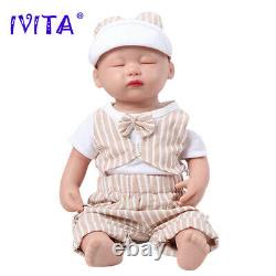 15'' Handmade Sleeping Baby Girl Lifelike Reborn Doll Full Silicone Real Touch