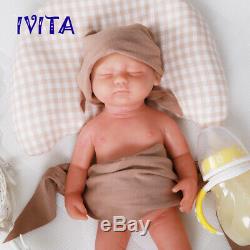 15'' Handmade Sleeping Baby Hair Girl Lifelike Silicone Reborn Doll Gifts Toys
