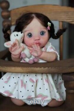 16in Artist Painted Girl Reborn Baby Doll Peeka Hand-Rooted Hair Lifelike Gifts