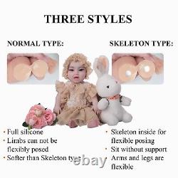 17.7 Full Body Silicone Reborn Baby Dolls Real Newborn Baby Girl Kid's Gifts