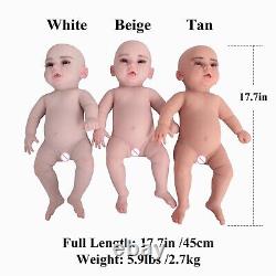 17.7 Full Body Silicone Reborn Baby Dolls Real Newborn Baby Girl Kid's Gifts