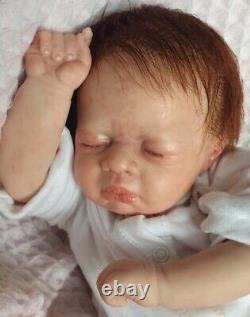 17 Inch Girl Reborn Baby Doll Vinyl Soft Body Rooted Hair 0-2 Months