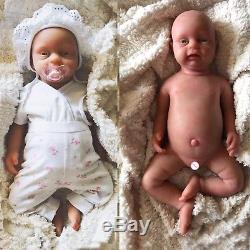 18/3.8kg Soft Full Silicon Reborn Newborn Baby Girl Doll w Pacifier Lifelike