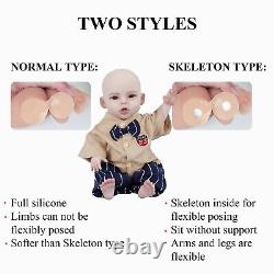 18.5in Full Body Silicone Reborn Baby Doll Boy Girl Doll Lifelike Newborn Baby