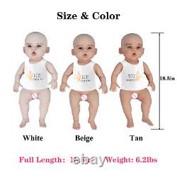 18.5in Full Body Silicone Reborn Baby Doll Boy Girl Doll Lifelike Newborn Baby