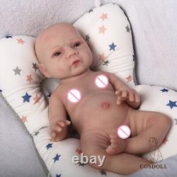 18.5in Reborn Baby Dolls Full Body Silicone Girl Doll Handmade Newborn Doll Gift
