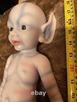 18'' Avatar Full Silicone Reborn Baby Amber Eyes Girl Fairy Doll Gift