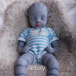 18'' Avatar Soft Silicone Reborn Girl Doll Closed Eyes Handmade Cute Baby UK