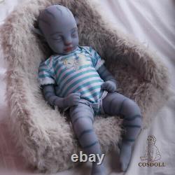 18'' Avatar Soft Silicone Reborn Girl Doll Closed Eyes Handmade Cute Baby UK