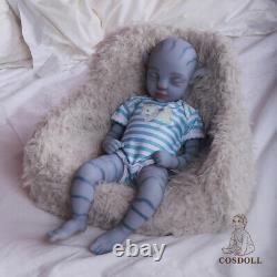 18'' Avatar Soft Silicone Reborn Girl Doll Closed Eyes Handmade Cute Baby UK