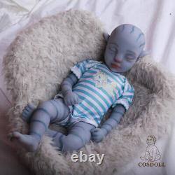 18'' Avatar Soft Silicone Reborn Girl Doll Closed Eyes Handmade Cute Baby UK