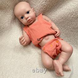 18 Full Silicone Reborn Baby Doll Washable Open Eyes Newborn Girl Toy Xmas Gift