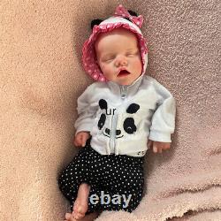 18 Full Solid Silicone Reborn Doll Lifelike Artist Paint Flexible Girl Baby Toy