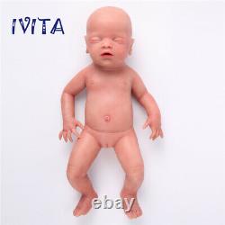 18''Handmade Sleeping Baby Girl Lifelike Silicone Reborn Waterproof Doll Popular