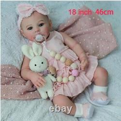 18 Inch Realistic Reborn Baby Doll Girl Lifelike Newborn With Soft Weighted Body