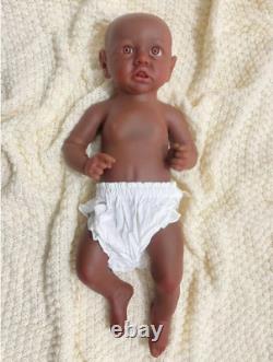 18 Lifelike Reborn Baby Soft Brown Skin Newborn Girl Doll Handmade Kids Gift