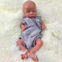 18 Reborn Baby Doll Boy Full Body Silicone Baby Doll, Newborn African Baby Doll