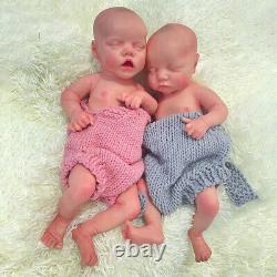 18 Weighted Reborn Twins Doll Full Silicone Newborn Girl/Boy Set Cuddle Baby
