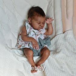 18in Already Finished Reborn Doll Laura in Dark Skin Newborn Baby Soft Lifelike