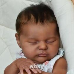 18in Already Finished Reborn Doll Laura in Dark Skin Newborn Baby Soft Lifelike