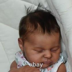 18in Already Finished Reborn Doll Laura in Dark Skin Newborn Baby Soft Lifelike