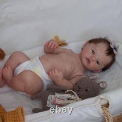 19In Realistic Reborn Baby Dolls Full Body Vinyl Silicone Girl Doll Newborn Doll