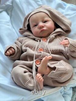 19in Lifelike Reborn Baby Dolls Soft Cloth Body Handmade Toy Kids Birthday Gift