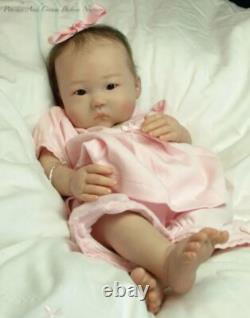 19in Newborn Rooted Mohair Gift Handmade Reborn Doll An Ming Lifelike Asian doll