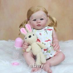 20Soft Silicone Reborn Baby Dolls Rooted Hair 3D Paint Realistic Toddler Girl