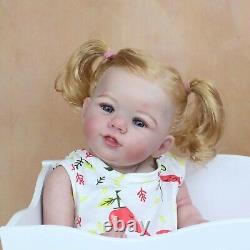 20Soft Silicone Reborn Baby Dolls Rooted Hair 3D Paint Realistic Toddler Girl