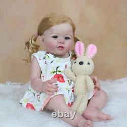 20Soft Silicone Reborn Baby Dolls Rooted Hair 3D Paint Realistic Toddler Girl