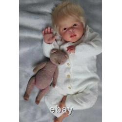 22 Inch Finished Reborn Baby Dolls Girl Short Yellow Hair Newborn Baby Doll Gift