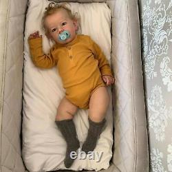 22in Lifelike Reborn Baby Dolls Soft touch Silicone Boy Real Toddler Toys Gift
