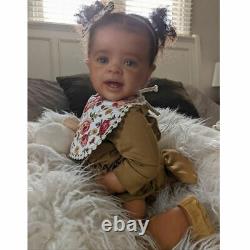 24 African Reborn Baby Doll Vinyl Newborn Black Skin Girl Toddler Dolls Gifts