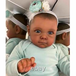 24 Black Reborn Baby Doll Realistic Biracial Silicone Vinyl Newborn Baby Dolls