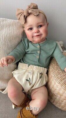 24 Newborn Baby Doll Realistic Reborn Silicone Toddler Girl Smile Maddie Bebe