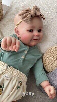 24 Newborn Baby Doll Realistic Reborn Silicone Toddler Girl Smile Maddie Bebe