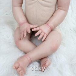 24 Reborn Baby Doll Pretty Girl Doll Vinyl Lifelike Toddler Long Hair Xmas Gift
