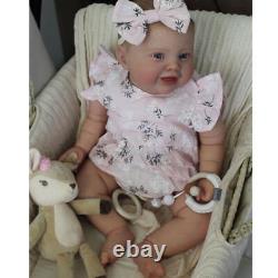 24 Reborn Baby Doll SOFT Vinyl 3D Newborn Toddler Smile Girl Reallife Kids Gift