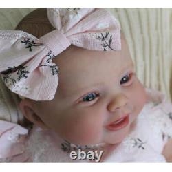 24 Reborn Baby Doll SOFT Vinyl 3D Newborn Toddler Smile Girl Reallife Kids Gift