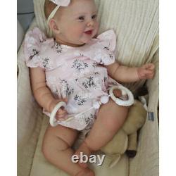 24 Reborn Baby Doll SOFT Vinyl 3D Newborn Toddler Smile Girl Reallife Kids Gift